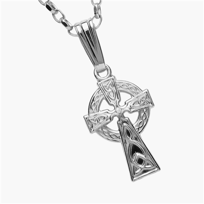 Sterling Silver Small 2 Sided Celtic Cross 14mm