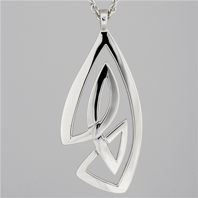 Sterling Silver Contemporary Sail Celtic Knot Pendant