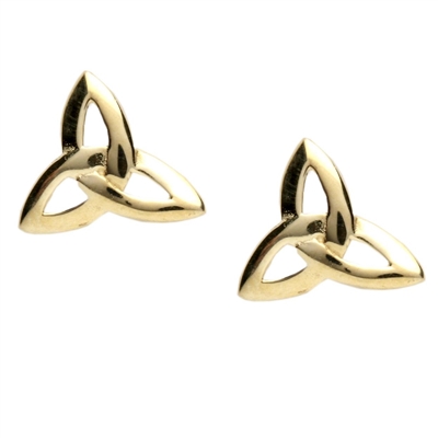 14k Yellow Gold Trinity Knot Celtic Stud Earrings
