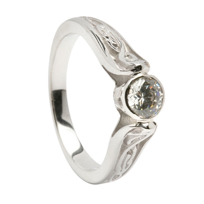 14k White Gold Diamond 0.50cts Le Cheile Celtic Engagement Ring