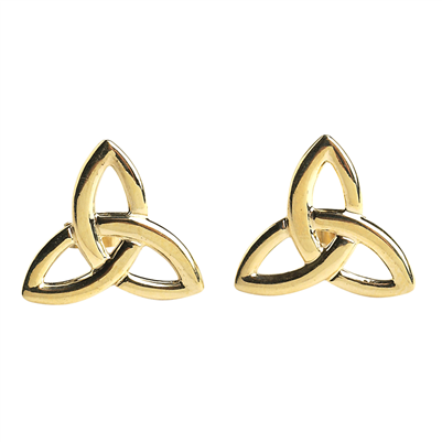 14k Yellow Gold Trinity Knot Celtic Stud Earrings