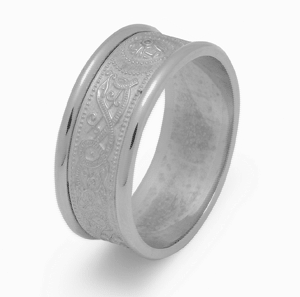 14k White Gold Laies Ardagh Celtic Wedding Ring 7mm