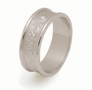 14k White Gold Ladies Ardagh Celtic Wedding Ring 6.8mm