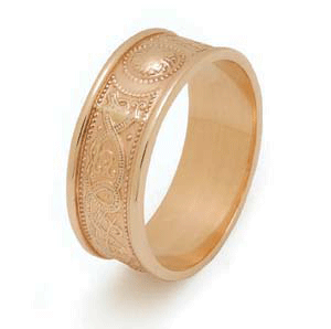14k Yellow Gold Ladies Ardagh Celtic Wedding Ring 6.8mm