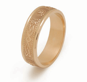 14k Yellow Gold Ladies Ardagh Celtic Wedding Ring 6.1mm