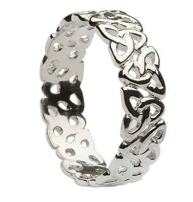 Sterling Silver Trinity Knot Ladies Celtic Ring 6mm