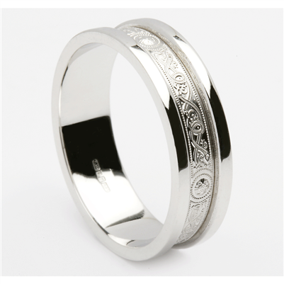 10k White Gold Ladies Ardagh Celtic Wedding Ring 5.7mm