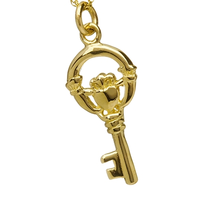 10k Yellow Gold Key Claddagh Charm