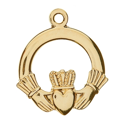 10k Yellow Gold Large Claddagh Charm
