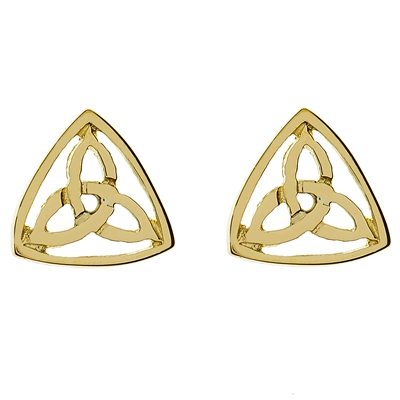 10k Yellow Gold Small Trinity Knot Celtic Stud Earrings
