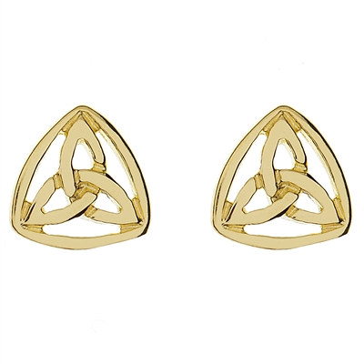 10k Yellow Gold Small Trinity Knot Celtic Stud Earrings