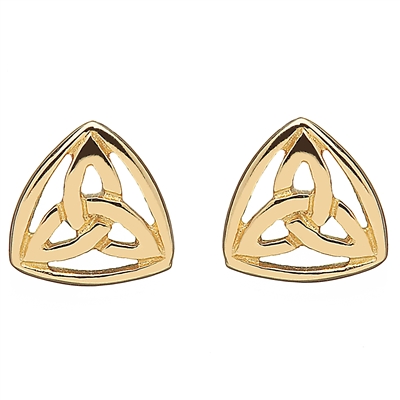 10k Yellow Gold Trinity Knot Celtic Stud Earrings