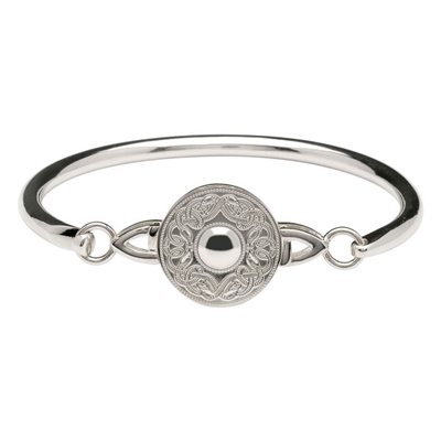 Sterling Silver Large Wire Warrior Shield Celtic Bangle