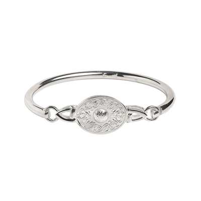 Sterling Silver Oval Wire Warrior Shield Celtic Bangle