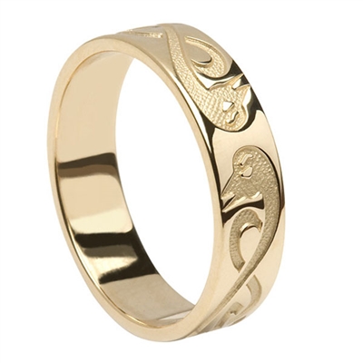 14k Yellow Gold "Le Cheile" Men's Celtic Wedding Ring 8mm