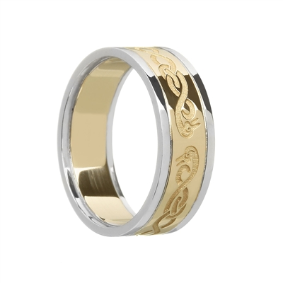 10k Yellow Gold Ladies "Le Cheile" Celtic Wedding Ring 8.4mm