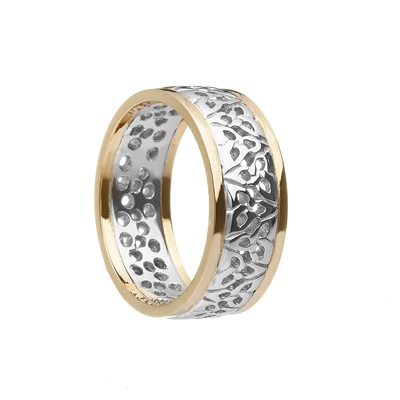 14k White Gold Ladies Filagree Trinity Knot Wedding Ring 8.2mm