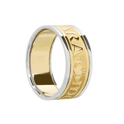 10k Yellow Gold "Mo Anam Cara" (My Soul Mate) Men's Celtic Wedding Ring 9.9mm