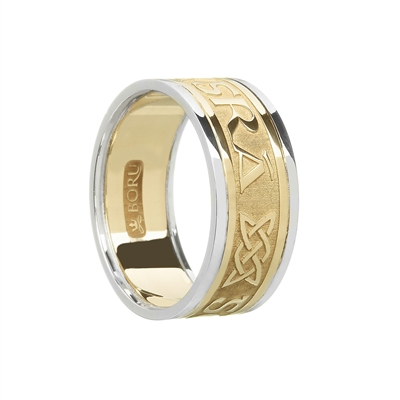 10k Yellow Gold "Gra Go Deo" (Love Forever) Men's Celtic Wedding Ring 9.9mm