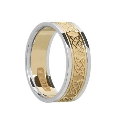 10k Yellow Gold Ladies Lovers Knot Celtic Wedding Ring 9.1mm