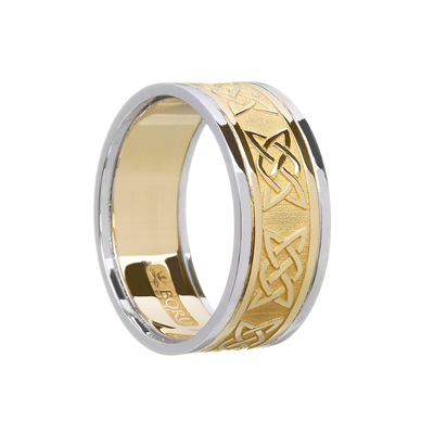 10k Yellow Gold Men's Lovers Knot Celtic Wedding Ring 10.2mm