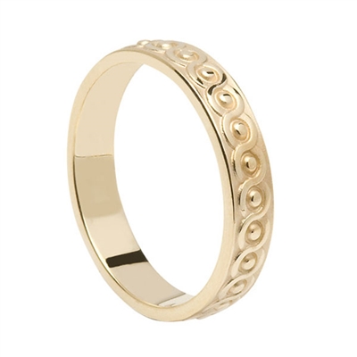 14k Yellow Gold Ladies Celtic Weaves Wedding Ring 3.8mm